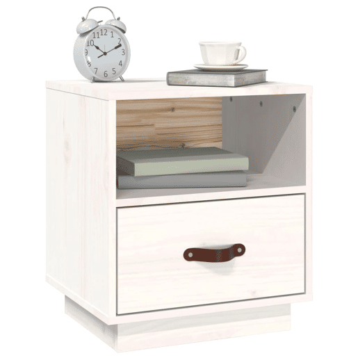 Mesa De Cabeceira - Mesinha De Cabeceira 40x34x45 cm madeira de pinho maciça branco