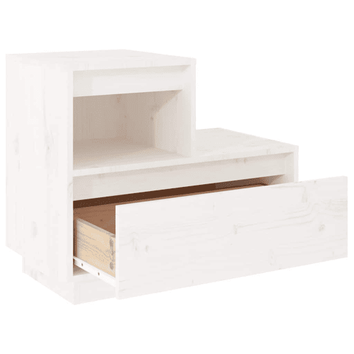 Lote de 2 Mesas De Cabeceira - Mesinhas De Cabeceira 60x34x51 cm pinho maciço branco