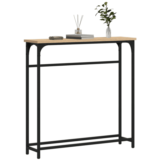 Mesa Consola - Mesa De Entrada 75x19,5x75 cm derivados de madeira carvalho sonoma