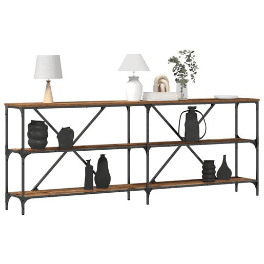 Mesa Consola - Mesa De Entrada com prateleira Outros Madeira Antiga 180 x 30 x 75 cm