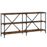 Mesa Consola - Mesa De Entrada 160x30x75 cm deriv. madeiraferro carvalho fumado