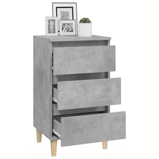 Mesa De Cabeceira - Mesinha De Cabeceira 40x35x70 cm derivados madeira cinza cimento