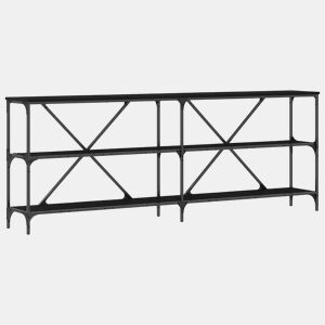 Mesa Consola - Mesa De Entrada com prateleira Outros Carvalho preto 180 x 30 x 75 cm