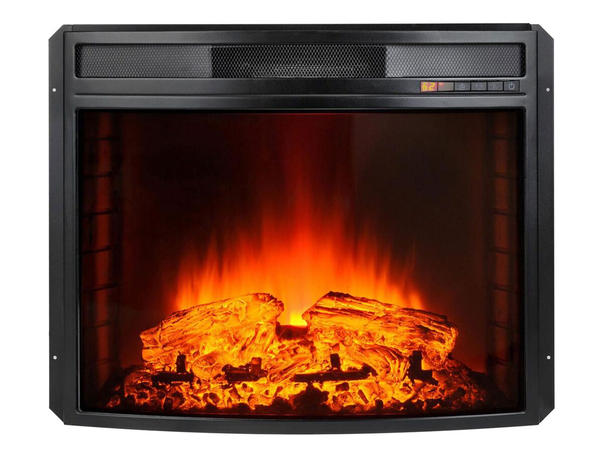 Chimenea eléctrica 2kW en cristal templado plano con mando