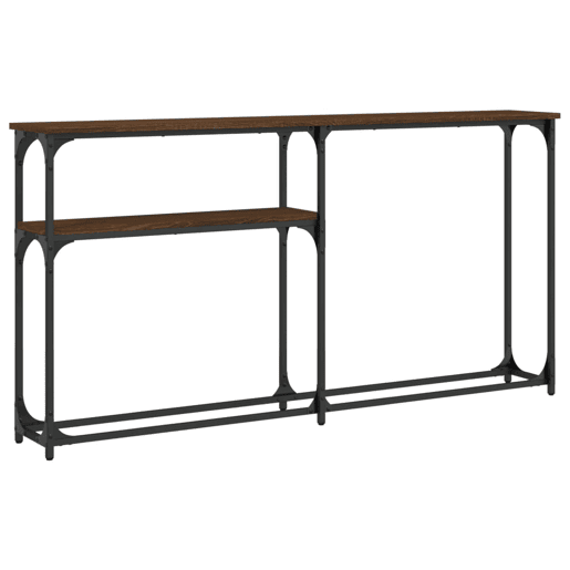 Mesa Consola - Mesa De Entrada 145x22,5x75cm derivados madeira carvalho castanho