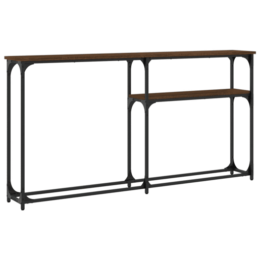 Mesa Consola - Mesa De Entrada 145x22,5x75cm derivados madeira carvalho castanho