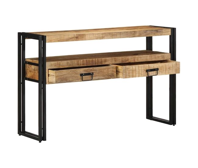 Mesa consola - mesa de entrada marrón 120 x 33 x 75 cm madera maciza de mango