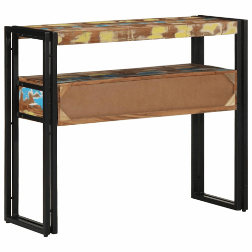 Mesa Consola - Mesa De Entrada Multicolor 90 x 33 x 75 cm Madeira recuperada maciça