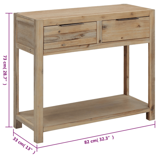 Mesa Consola - Mesa De Entrada 82x33x73 cm madeira de acácia maciça