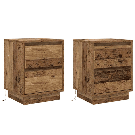 Lote de 2 Mesa De Cabeceira - Mesinha De Cabeceira Madeira Antiga 39 x 34,5 x 50 cm