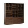 Kit prateleira, estante modular decoração madeira, 9 elementos, Kompo, Madeira de nogueira, 210x35x210 cm