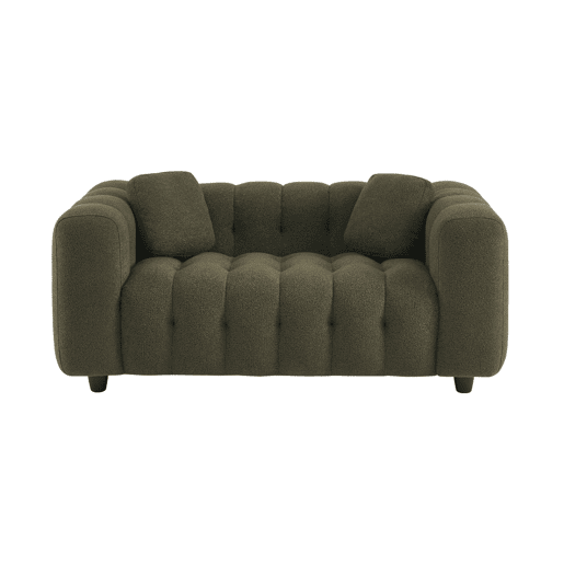 Sofá estofado em tecido boucle texturado de 2 lugares, Leon boucle, Caqui, 168.5x99x71 cm