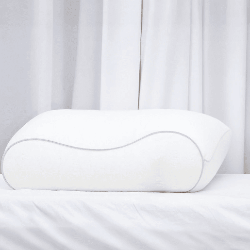 HOMCOM Almofada Viscoelástica 68x35 cm de Espuma Viscoelástica, Almofada Refrescante com Design Ergonómico, Dupla Altura, Capa Removível e Lavável, para Suporte do Pescoço, Dormir de LadoBarriga para Cima