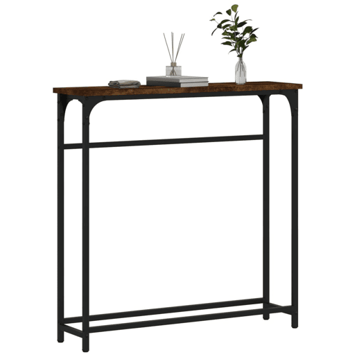 Mesa Consola - Mesa De Entrada 75x19,5x75 cm derivados de madeira carvalho fumado
