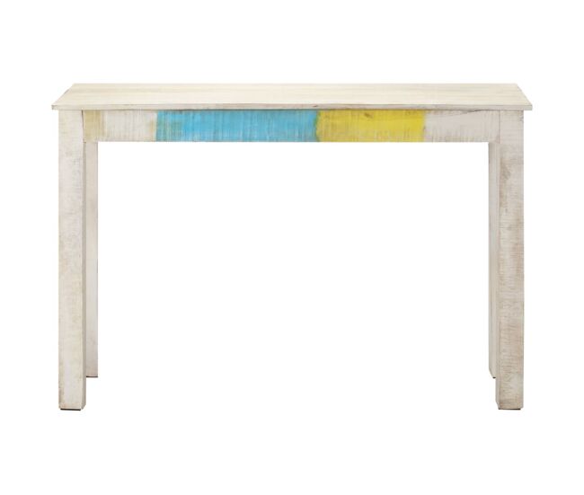 Mesa consola - mesa de entrada de madera de mango rugosa blanca 115x35x77 cm