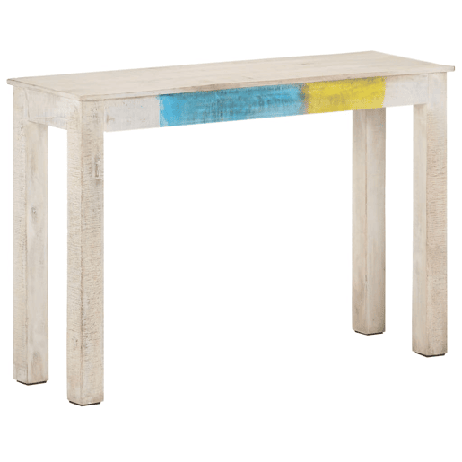 Mesa Consola - Mesa De Entrada 115x35x77 cm madeira de mangueira áspera branco