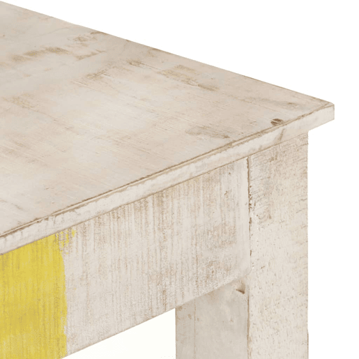 Mesa Consola - Mesa De Entrada 115x35x77 cm madeira de mangueira áspera branco