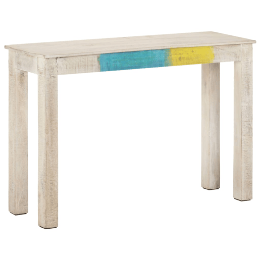 Mesa Consola - Mesa De Entrada 115x35x77 cm madeira de mangueira áspera branco
