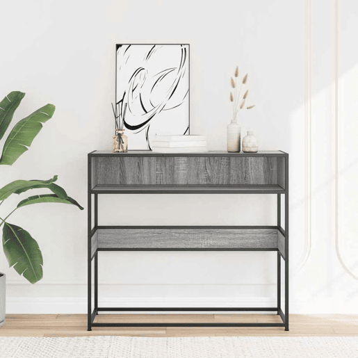 Mesa Consola - Mesa De Entrada 90x35x80 cm derivados de madeira cinzento sonoma