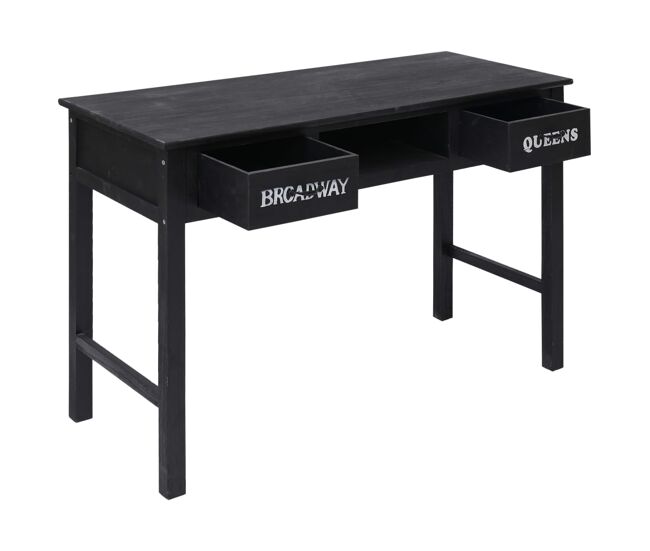 Mesa consola - mesa de entrada de madera negra 110x45x76 cm