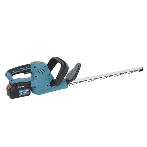 Outsunny Tesoura Aparadora de Sebes Elétrica Corta Sebes a Bateria 18V com 2 Baterias de 4000mAh Comprimento da Lâmina de 51 cm Motor sem Escovas e Carregador para Sebes e Relva Azul