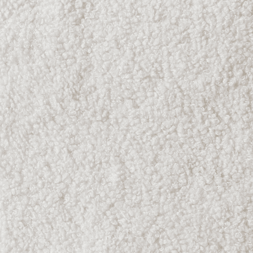 Cadeira de escritório com rodas ajustável em metal e tecido boucle, Stan, Branco, 57x57x94.5 cm