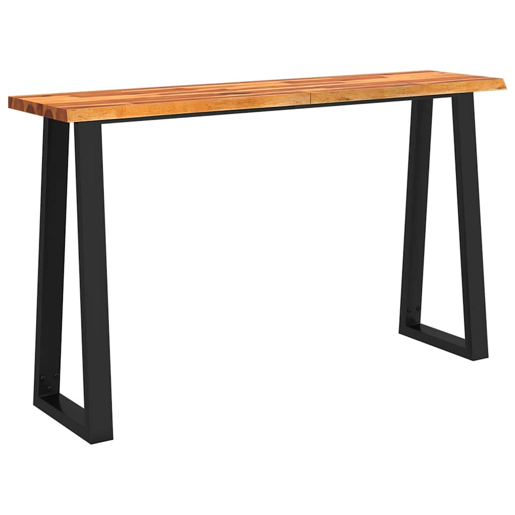 Mesa consola - mesa de entrada con borde vivo madera maciza acacia 140x40x80 cm