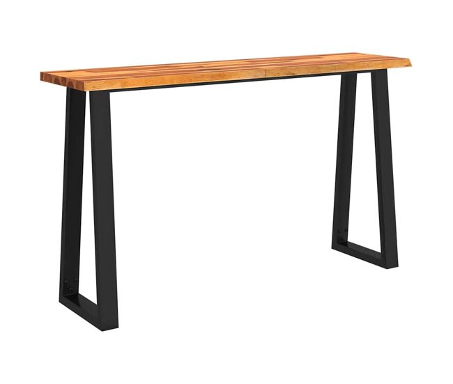 Mesa consola - mesa de entrada con borde vivo madera maciza acacia 140x40x80 cm