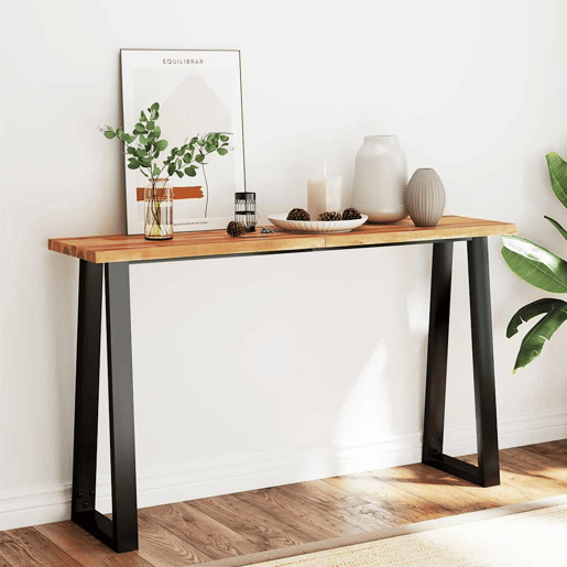 Mesa Consola - Mesa De Entrada c bordas vivas 140x40x80 cm acácia maciça