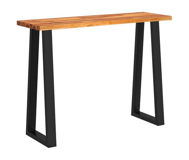 Mesa consola - mesa de entrada con borde vivo madera maciza acacia 110x35x80 cm