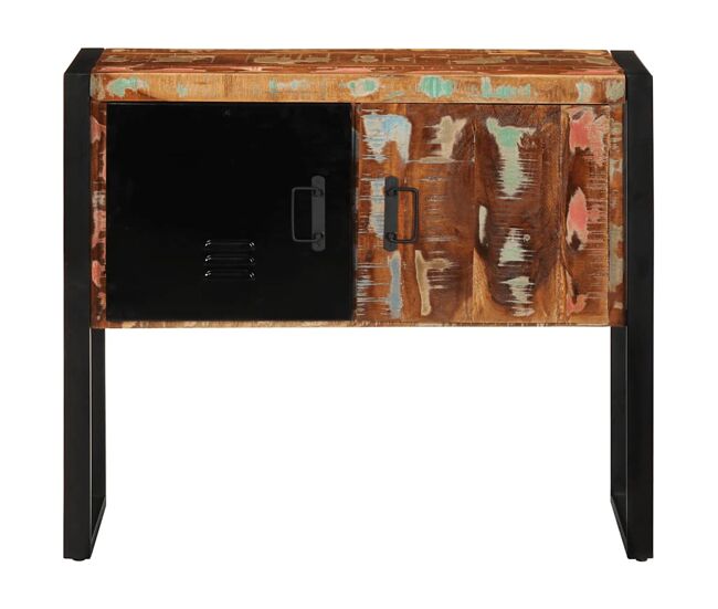 Mesa consola - mesa de entrada madera maciza reciclada multicolor 90x35x75 cm