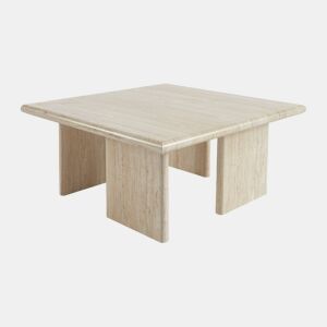 Mesa de centro quadrada, Tilos, Effet travertin, 80x80x36 cm