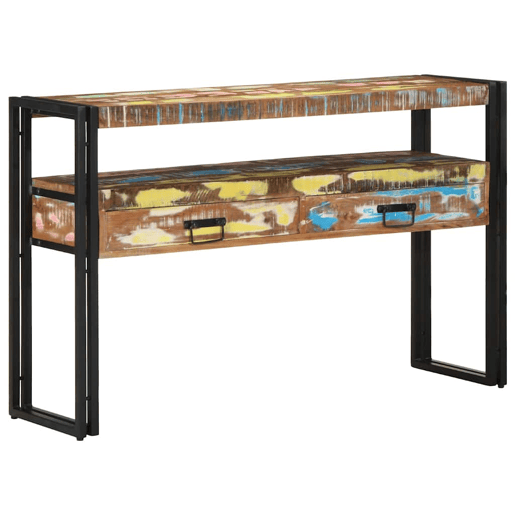 Mesa Consola - Mesa De Entrada Multicolor 120 x 33 x 75 cm Madeira recuperada maciça