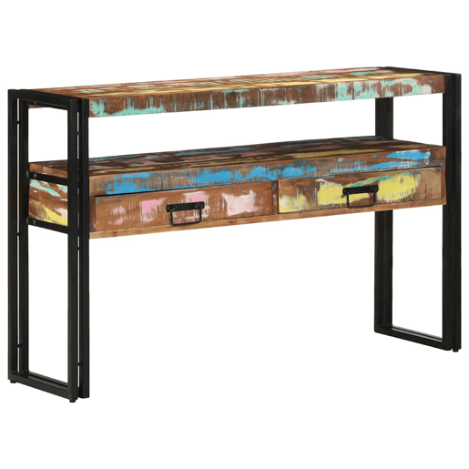 Mesa Consola - Mesa De Entrada Multicolor 120 x 33 x 75 cm Madeira recuperada maciça