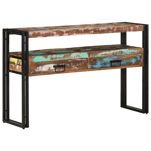 Mesa Consola - Mesa De Entrada Multicolor 120 x 33 x 75 cm Madeira recuperada maciça