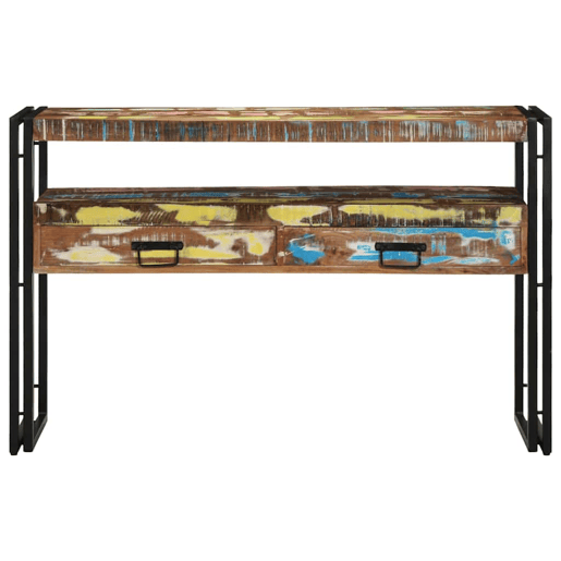 Mesa Consola - Mesa De Entrada Multicolor 120 x 33 x 75 cm Madeira recuperada maciça