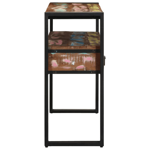 Mesa Consola - Mesa De Entrada Multicolor 120 x 33 x 75 cm Madeira recuperada maciça