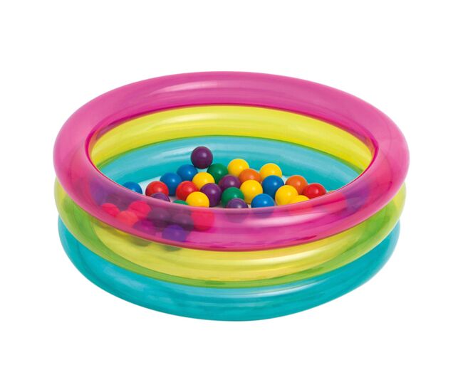 Piscina de bolas hinchable intex con 50 bolas de colores