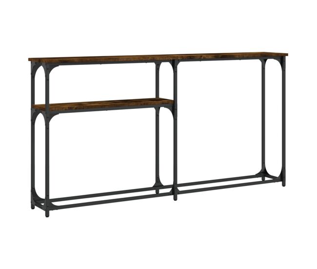 Mesa consola - mesa de entrada madera de ingeniería roble ahumado 145x22,5x75 cm