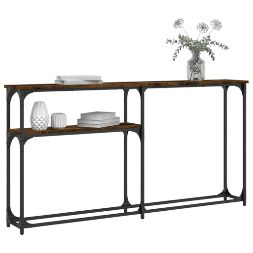 Mesa Consola - Mesa De Entrada 145x22,5x75cm derivados de madeira carvalho fumado