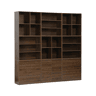 Kit prateleira, estante modular decorativa madeira, 9 elementos, Kompo, Madeira de nogueira, 210x35x210 cm