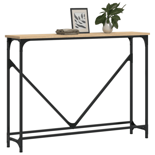 Mesa Consola - Mesa De Entrada 102x22,5x75cm derivados de madeira carvalho sonoma