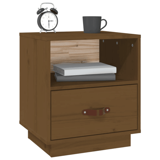 Mesa De Cabeceira - Mesinha De Cabeceira 40x34x45 cm pinho maciço castanho mel