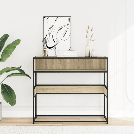Mesa Consola - Mesa De Entrada 90x35x80 cm derivados de madeira carvalho sonoma