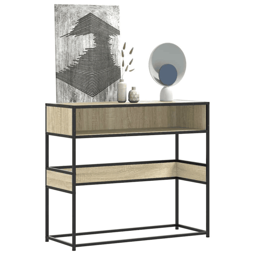 Mesa Consola - Mesa De Entrada 90x35x80 cm derivados de madeira carvalho sonoma