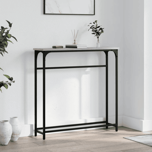 Mesa Consola - Mesa De Entrada 75x19,5x75 cm derivados de madeira cinzento sonoma