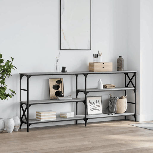 Mesa Consola - Mesa De Entrada 180x29x76,5 cm derivados madeira cinzento sonoma