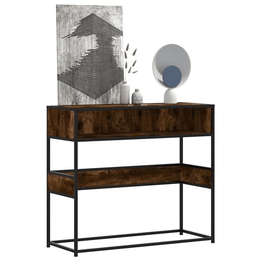 Mesa Consola - Mesa De Entrada 90x35x80 cm derivados de madeira carvalho fumado