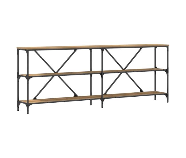 Mesa consola - mesa de entrada con estante otro roble artisan 180 x 30 x 75 cm