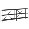 Mesa Consola - Mesa De Entrada 200x30x75 cm derivados de madeira e ferro preto